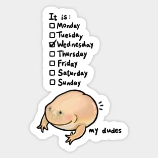 Wednesday checklist frog Sticker